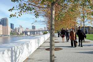 Sole pave walkway foundation in FDR Four Freedom's Park, New York City.