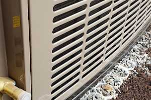 Detail of the CORE Landscape Heat Pump Foundation filled with gravel.